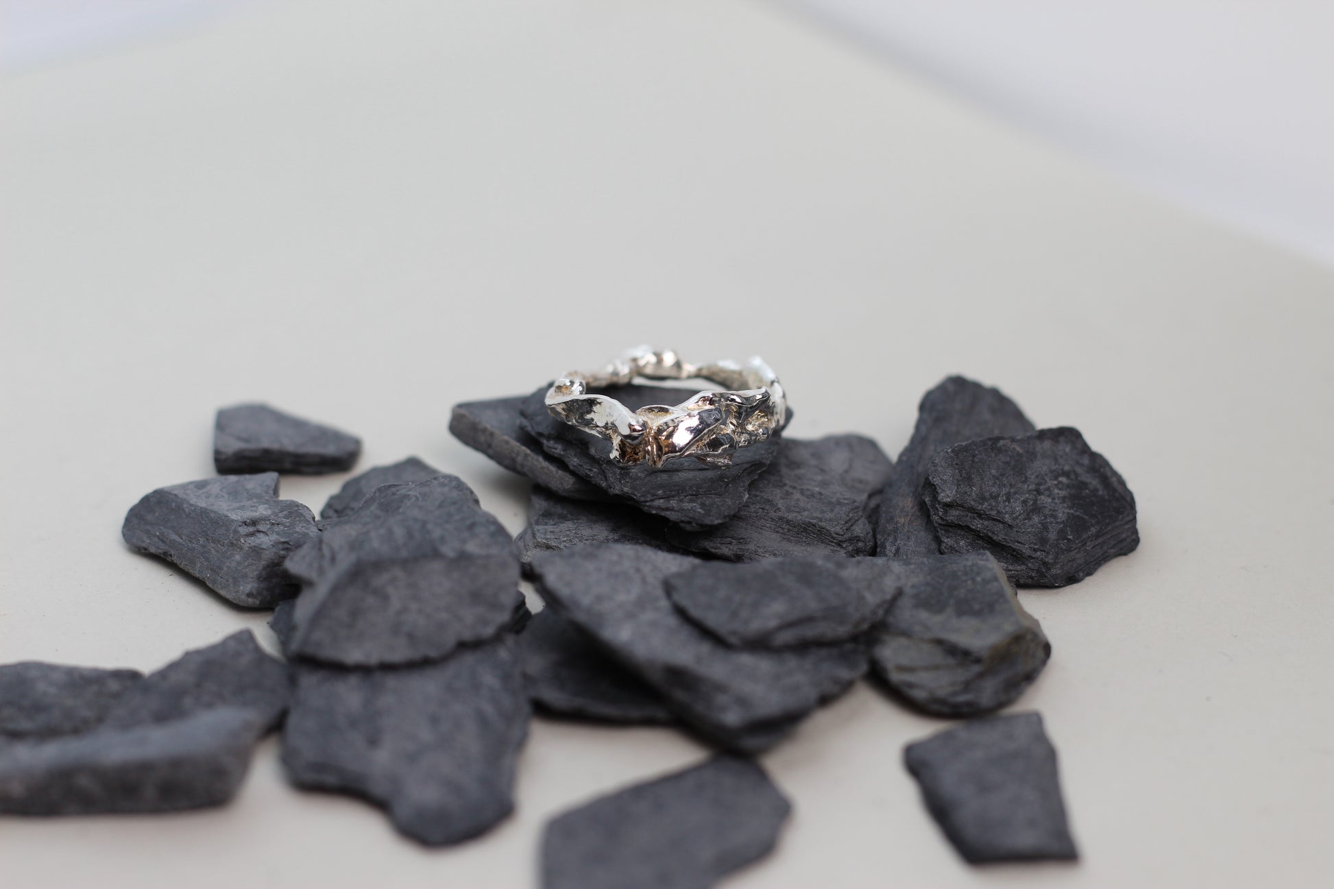 925 Silber Ring geschmolzen Alpenjuwel