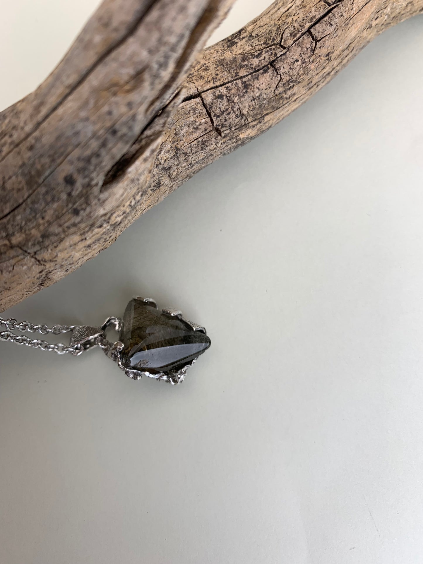 Chlorit Quarz Anhänger Silberschmuck Alpenjuwel
