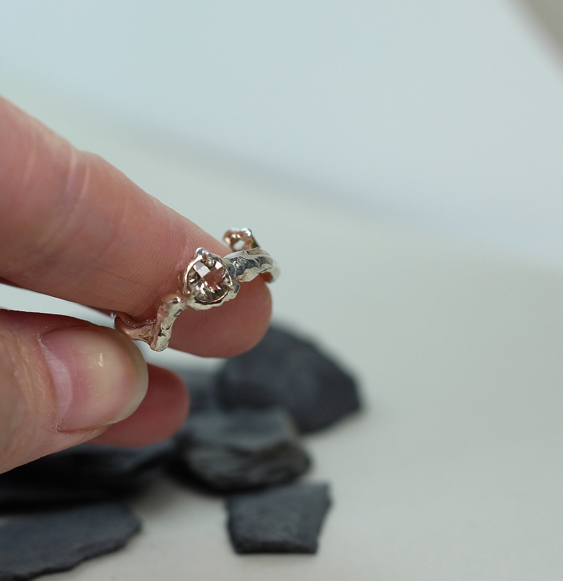 Alpenquarz Rauchquarz 925 Silber Ring