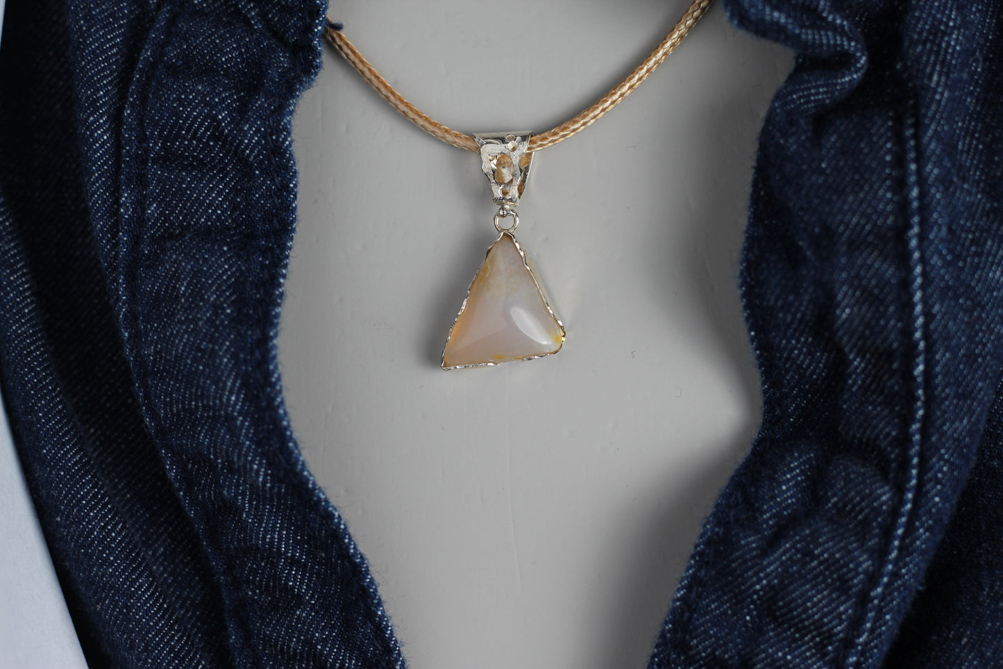 Silber Anhänger Achat - Unikatschmuck Alpenjuwel