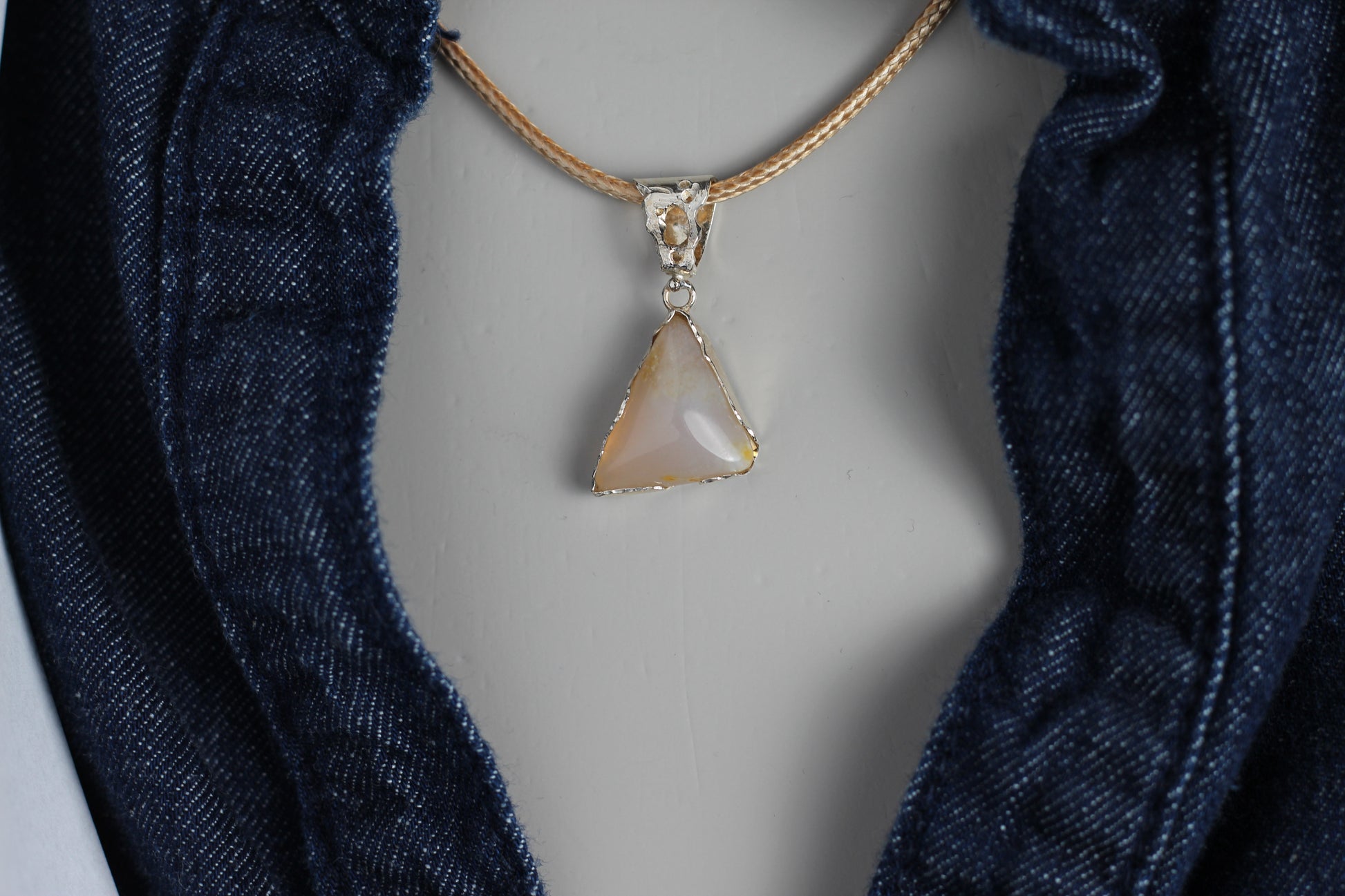 Silber Anhänger Achat - Unikatschmuck Alpenjuwel