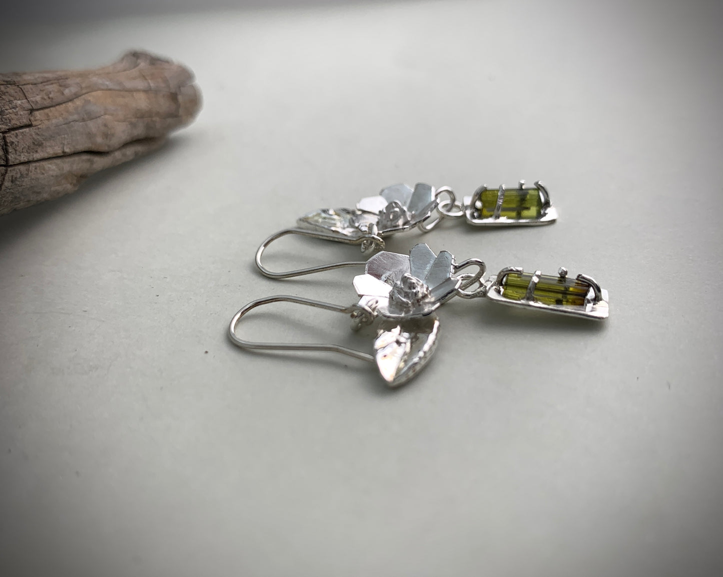 Silber Ohrringe Floralschmuck Turmalinohrhänger