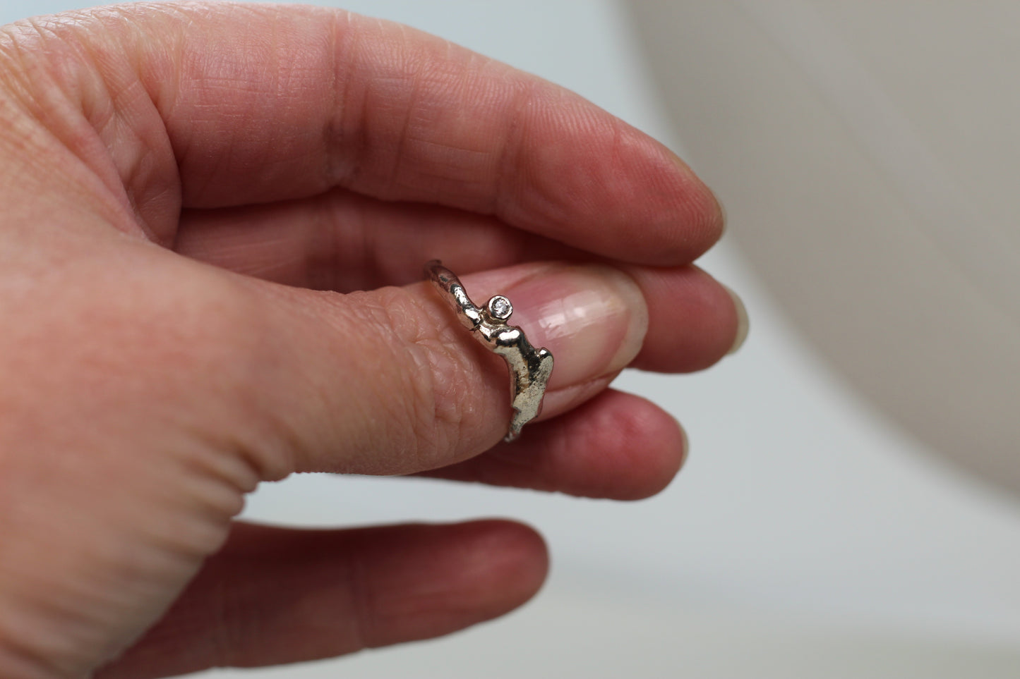 Silber Ring geschmolzen Alpenjuwel