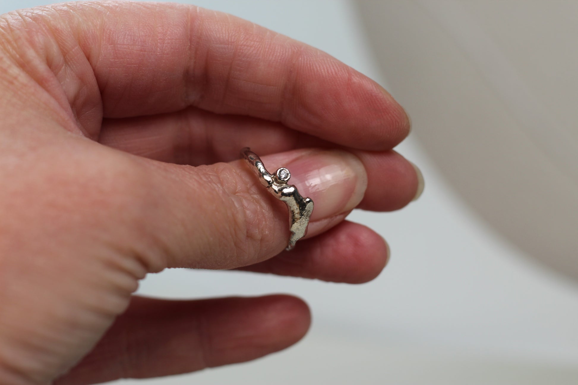 Silber Ring geschmolzen Alpenjuwel