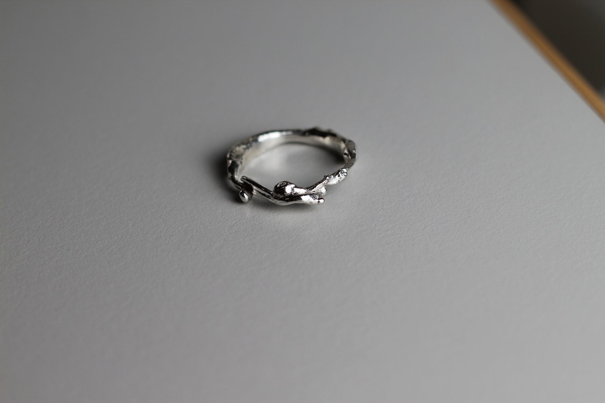 925 Silber geschmolzen Ring handgefertigt
